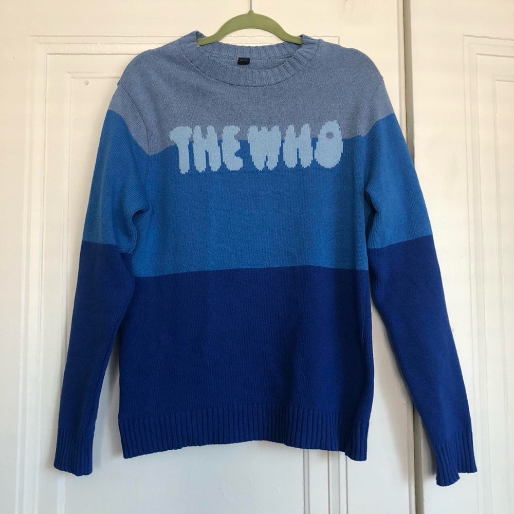 The Who band blue striped 60s mod inspired sweater